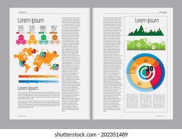 Business magazine, Infographics, Vector