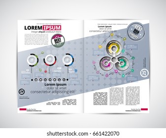 Business magazine layout with infographic elements