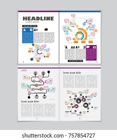 Business magazine layout with infographic elements