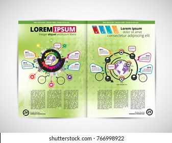Diseño de revistas de negocios con elementos de infografía