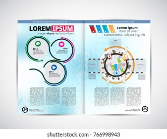 Diseño de revistas de negocios con elementos de infografía