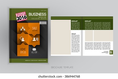 Business magazine layout, vector