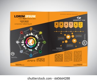 Business magazine layout, vector