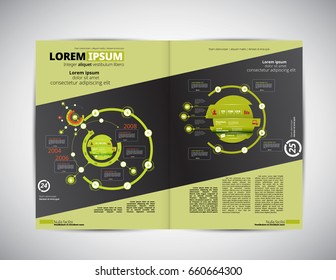 Business magazine layout, vector