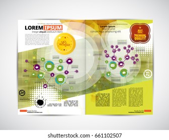 Business magazine layout, vector
