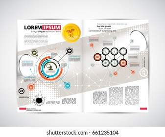 Business magazine layout, vector
