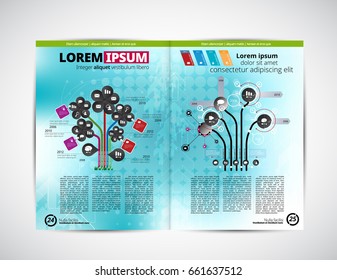 Business magazine layout, vector