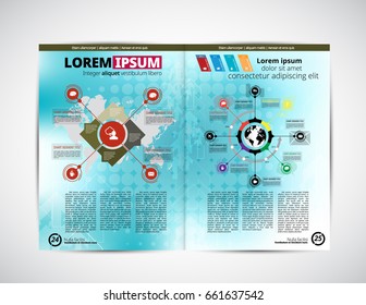 Business magazine layout, vector