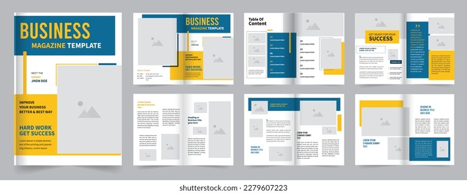 Business magazine template design Professional magazine layout template