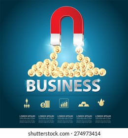Business Magnet Vector