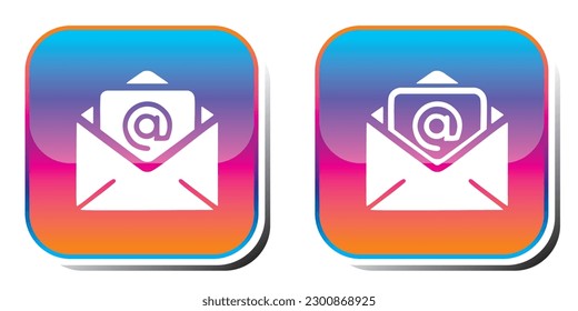Business Mail - App vector Icon Button. eps 10