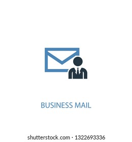 business mail concept 2 colored icon. Simple blue element illustration. business mail concept symbol design. Can be used for web and mobile UI/UX