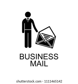 business mail icon. Element of seo and development icon with name for mobile concept and web apps. Detailed business mail icon can be used for web and mobile on white background