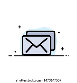 Business, Mail, Message  Business Flat Line Filled Icon Vector Banner Template