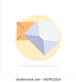 Business, Mail, Message, Open Abstract Circle Background Flat color Icon