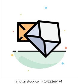 Business, Mail, Message, Open Abstract Flat Color Icon Template