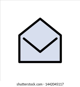Business, Mail, Message, Open  Flat Color Icon. Vector icon banner Template