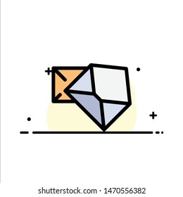 Business, Mail, Message, Open  Business Flat Line Filled Icon Vector Banner Template. Vector Icon Template background