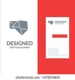 Business, Mail, Message, Open Grey Logo Design and Business Card Template