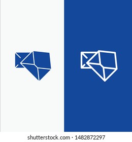 Business, Mail, Message, Open Line and Glyph Solid icon Blue banner Line and Glyph Solid icon Blue banner