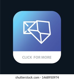 Business, Mail, Message, Open Mobile App Button. Android and IOS Line Version. Vector Icon Template background