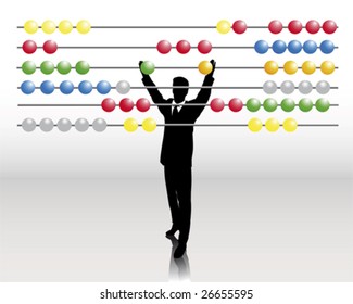 business man with abacus