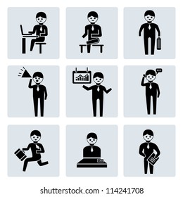 business man action, cartoon people