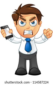 Business Man - Angry With Mobile