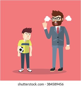 Business man angry with son