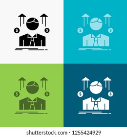 Business, man, avatar, employee, sales man Icon Over Various Background. glyph style design, designed for web and app. Eps 10 vector illustration