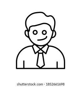 Business Man avatar line icon