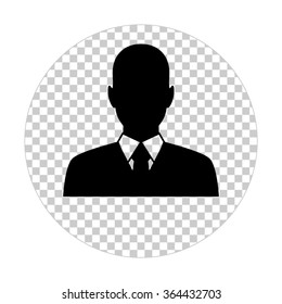 Business man avatar profile  - black vector icon
