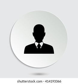 Business man avatar profile - black vector  icon with shadow