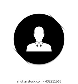 Business man avatar profile  - black vector icon