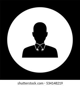 Business man avatar profile  - black vector icon