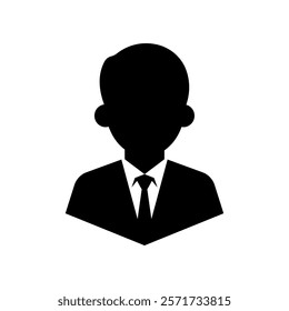 Business Man Avatar Profile icon. young businessman user portrait in silhouette design.vector illustration