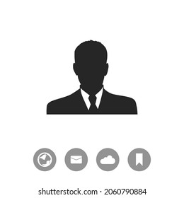 Perfil de avatar de hombre de negocios - icono vector.