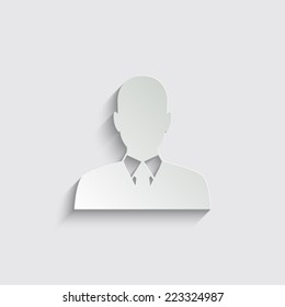 Business man avatar profile - vector icon with shadow on a grey background