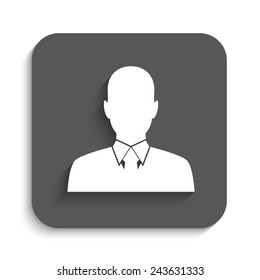 Business man avatar profile - vector icon with shadow on a grey button