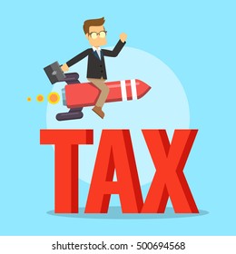 business man avoiding tax
