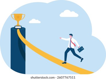 Business man balancing, business concept vector illustration

