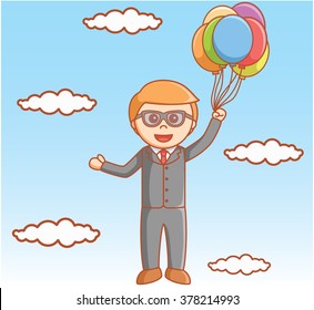 Business man balloon