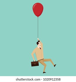 Business man and balloon vector. free space for text. wallpaper. Balloon vector.