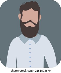 Business man with a beard. Office worker with a long brown beard. 