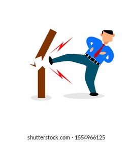 Business Man beat all risks in business, Illustration Business Man beat the limits on himself, Business vector concept illustration