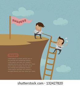 Business man being pushed , eps10 vector format