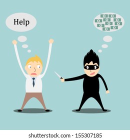 business man being robbed