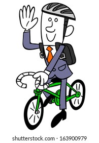 Business man of bicycle commuting