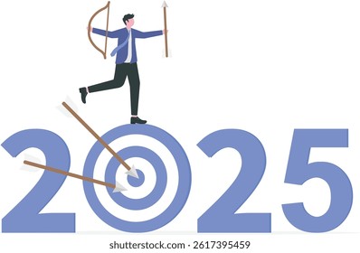 Business man with big goals for 2023. Concept opportunity Planning and Management

