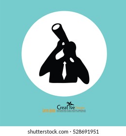 business man with binocular.vector illustration.